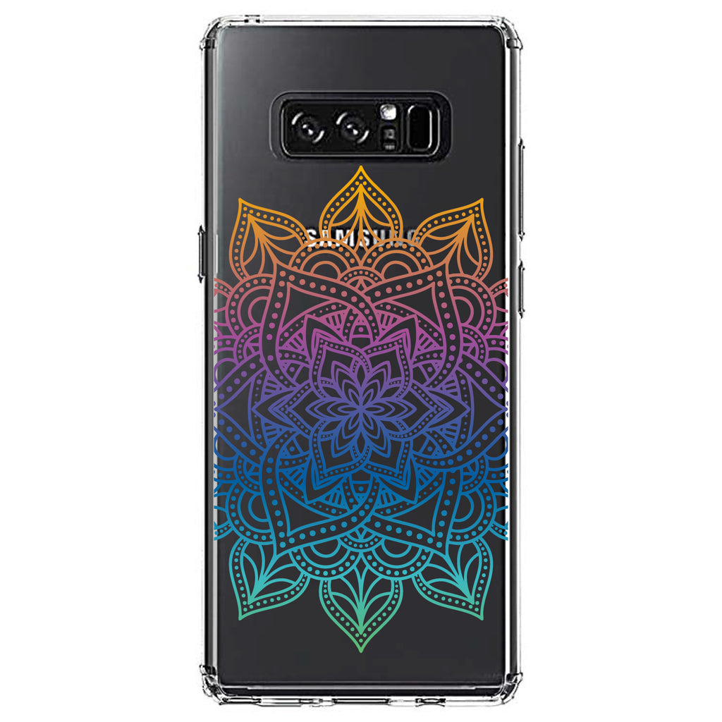 Rainbow Gradient Mandala Clear Shockproof iPhone Case, view 12