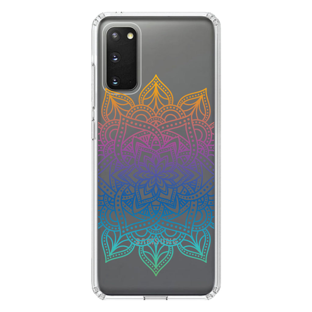 Rainbow Gradient Mandala Clear Shockproof iPhone Case, view 14
