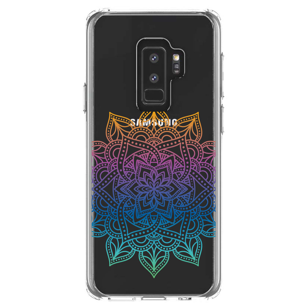 Rainbow Gradient Mandala Clear Shockproof iPhone Case, view 20