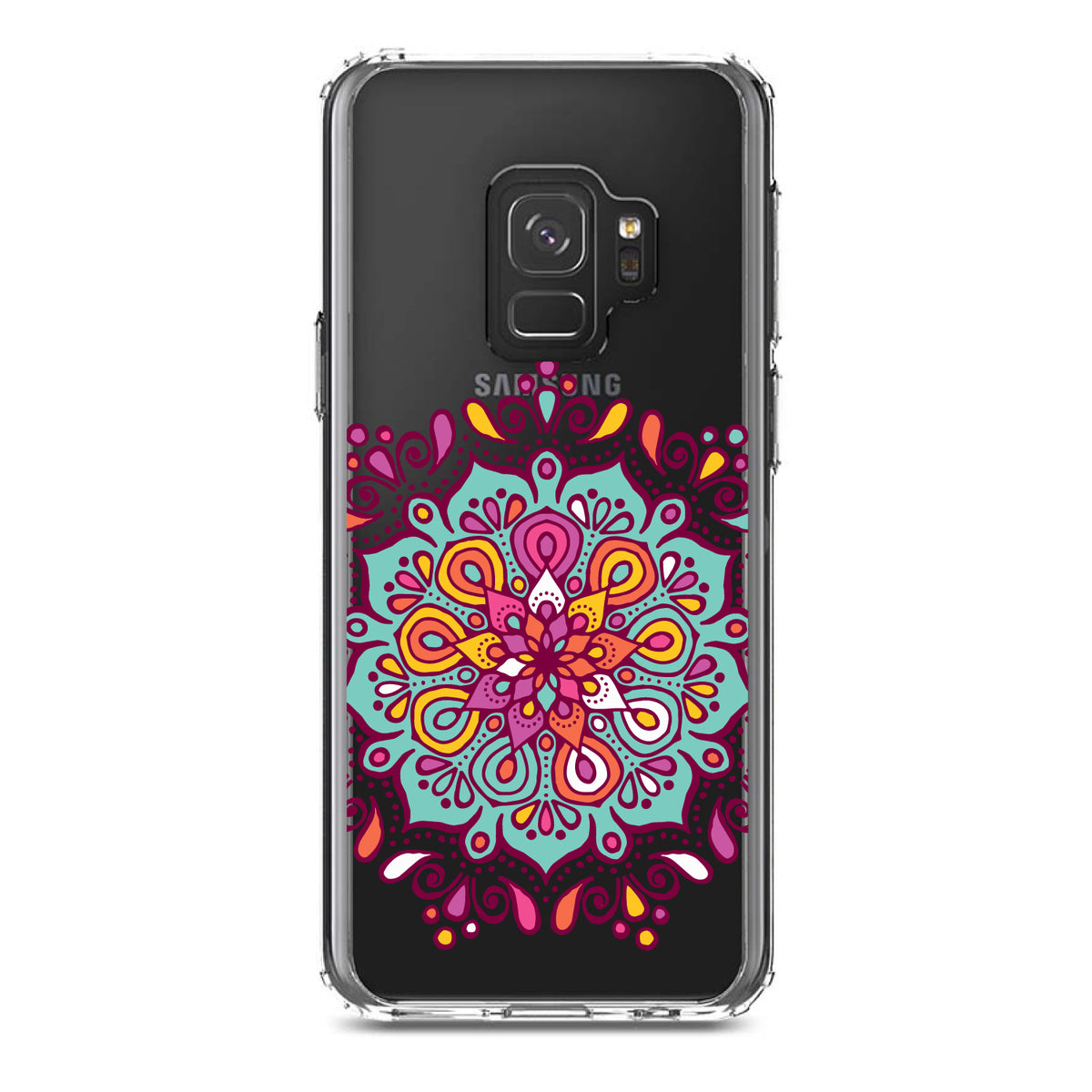 Jewel Tone Mandala Colorful Clear Shockproof iPhone Case, view 19