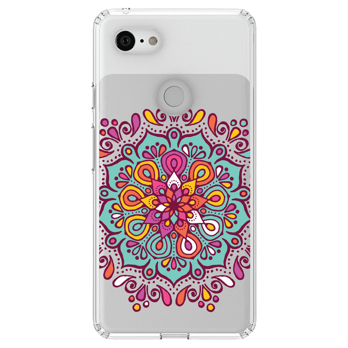 Jewel Tone Mandala Colorful Clear Shockproof iPhone Case, view 21