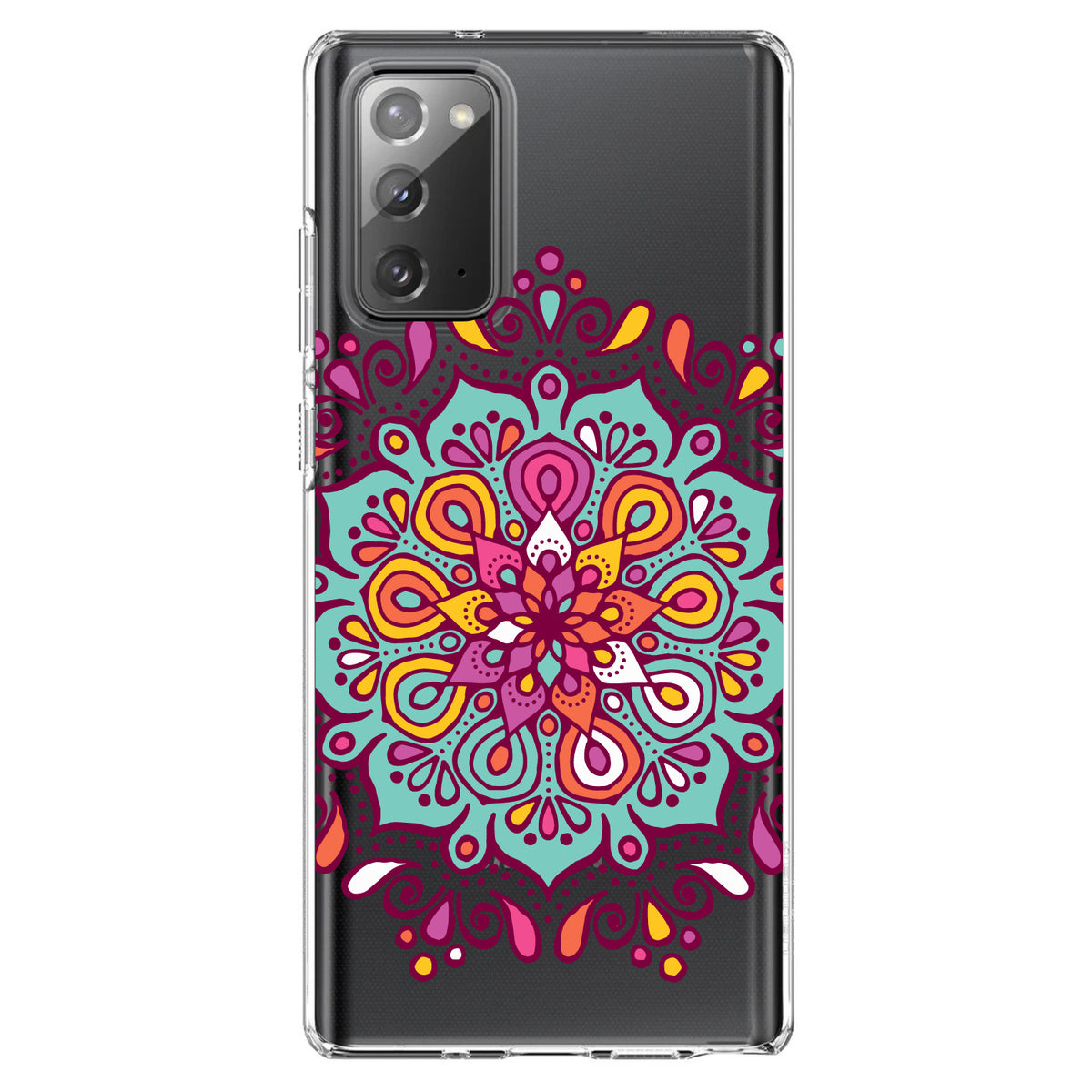 Jewel Tone Mandala Colorful Clear Shockproof iPhone Case, view 8