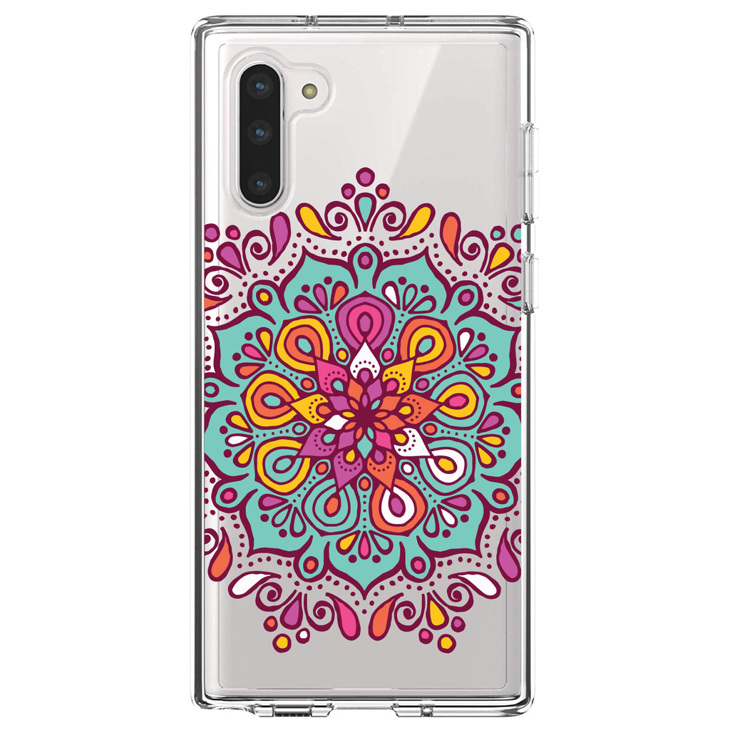 Jewel Tone Mandala Colorful Clear Shockproof iPhone Case, view 9
