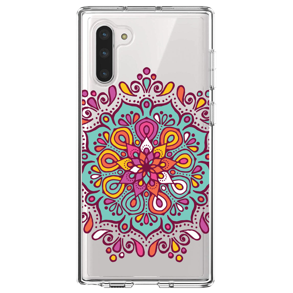 Jewel Tone Mandala Colorful Clear Shockproof iPhone Case, view 9