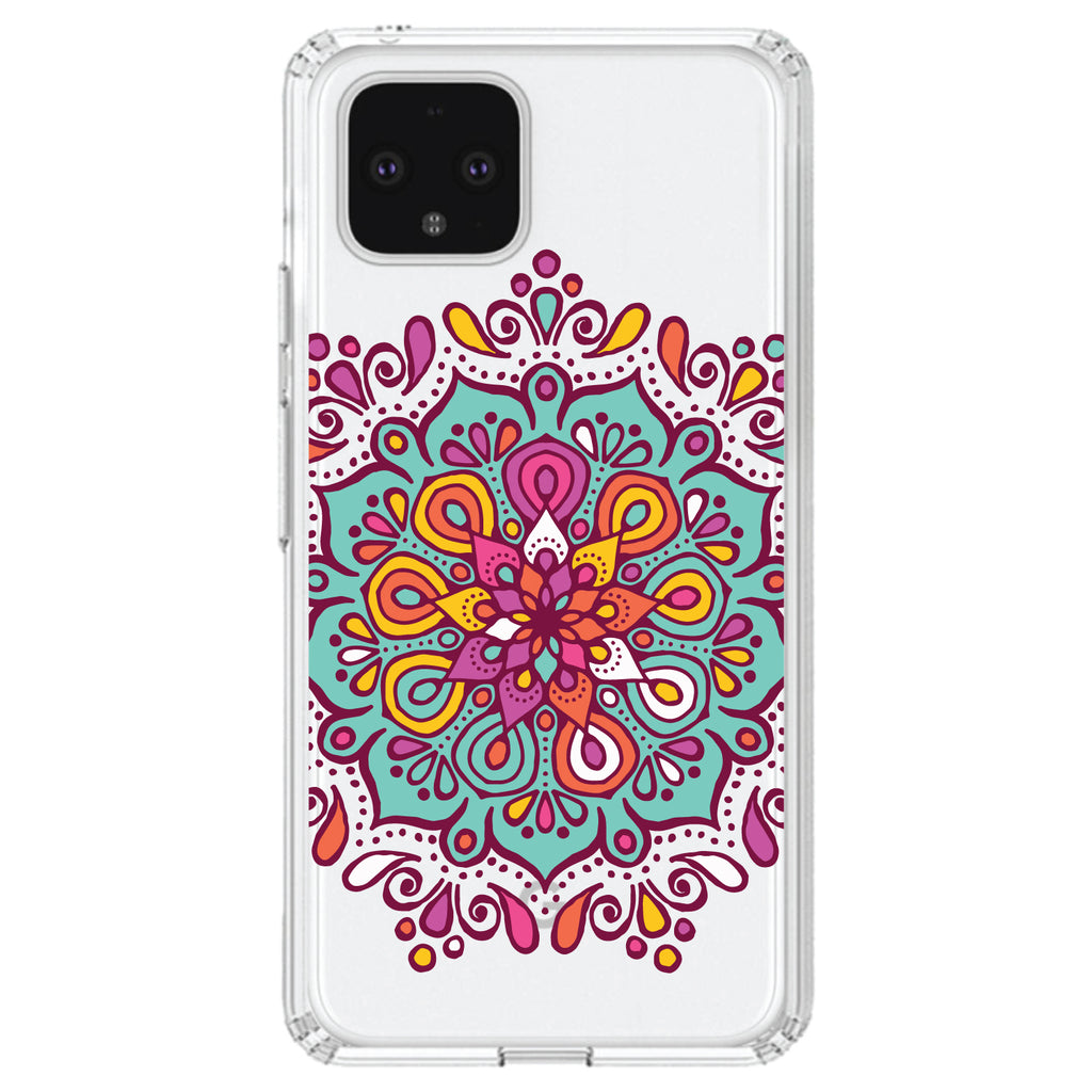 Jewel Tone Mandala Colorful Clear Shockproof iPhone Case, view 24