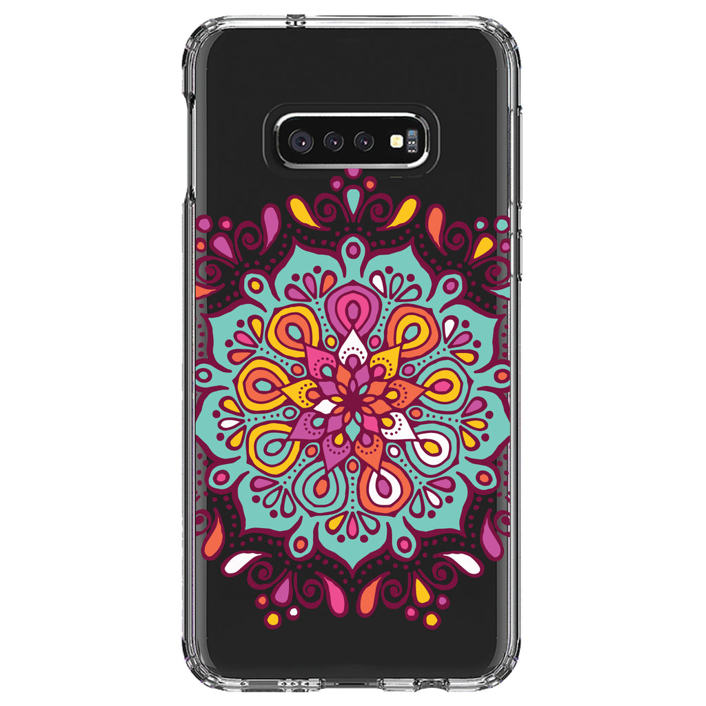 Jewel Tone Mandala Colorful Clear Shockproof iPhone Case, view 18