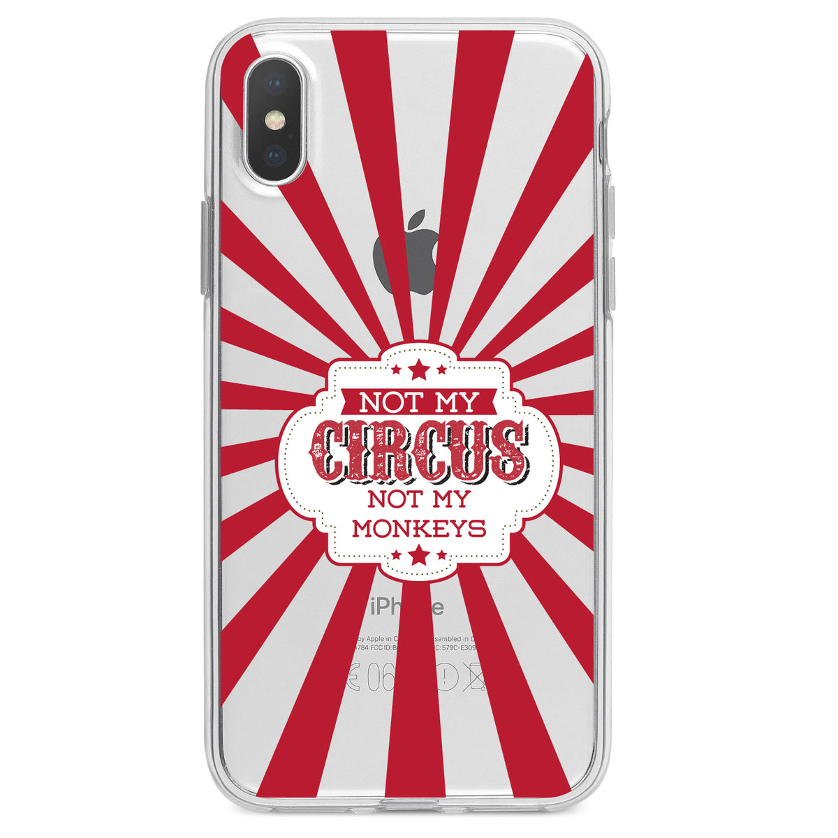 Not My Circus, Not My Monkeys Clear Shockproof iPhone Case, view 4
