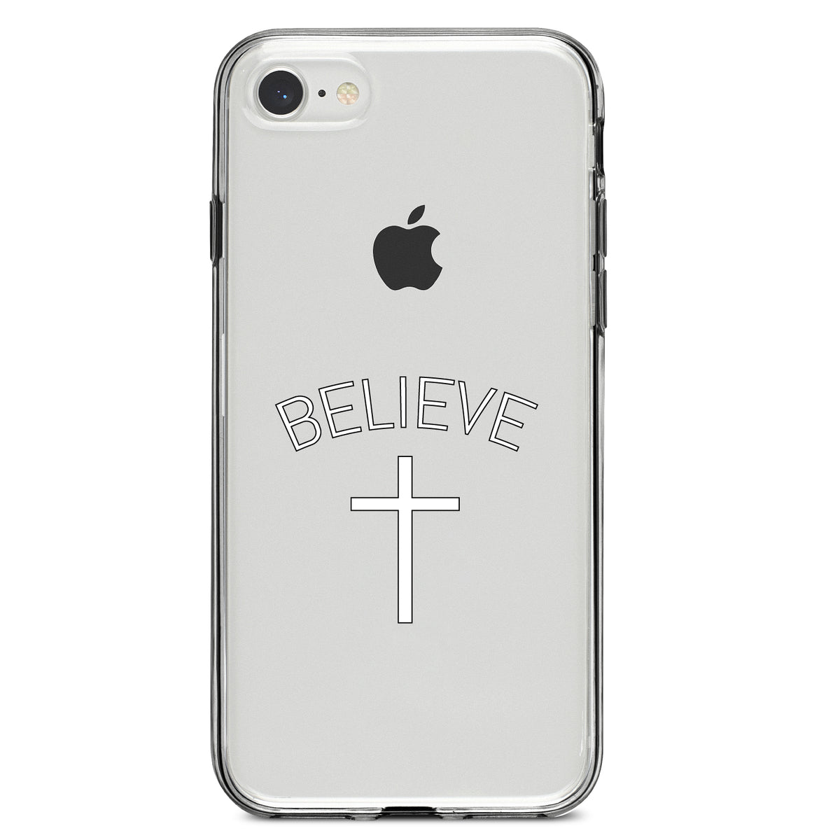 BELIEVE, Cross, Jesus Clear Shockproof iPhone Case, view 5