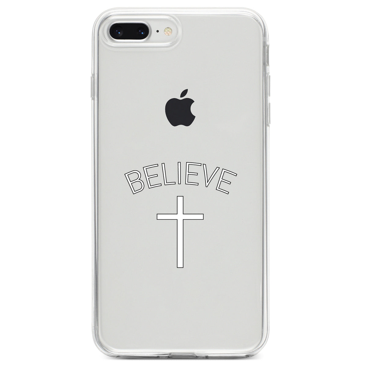 BELIEVE, Cross, Jesus Clear Shockproof iPhone Case, view 6