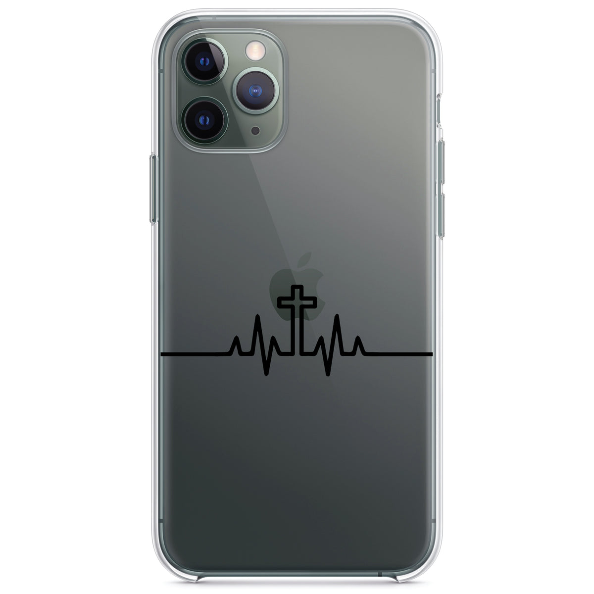 Heartbeat Cross Sinus Rhythm Clear Shockproof iPhone Case