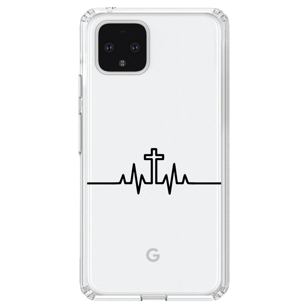 Heartbeat Cross Sinus Rhythm Clear Shockproof iPhone Case, view 23