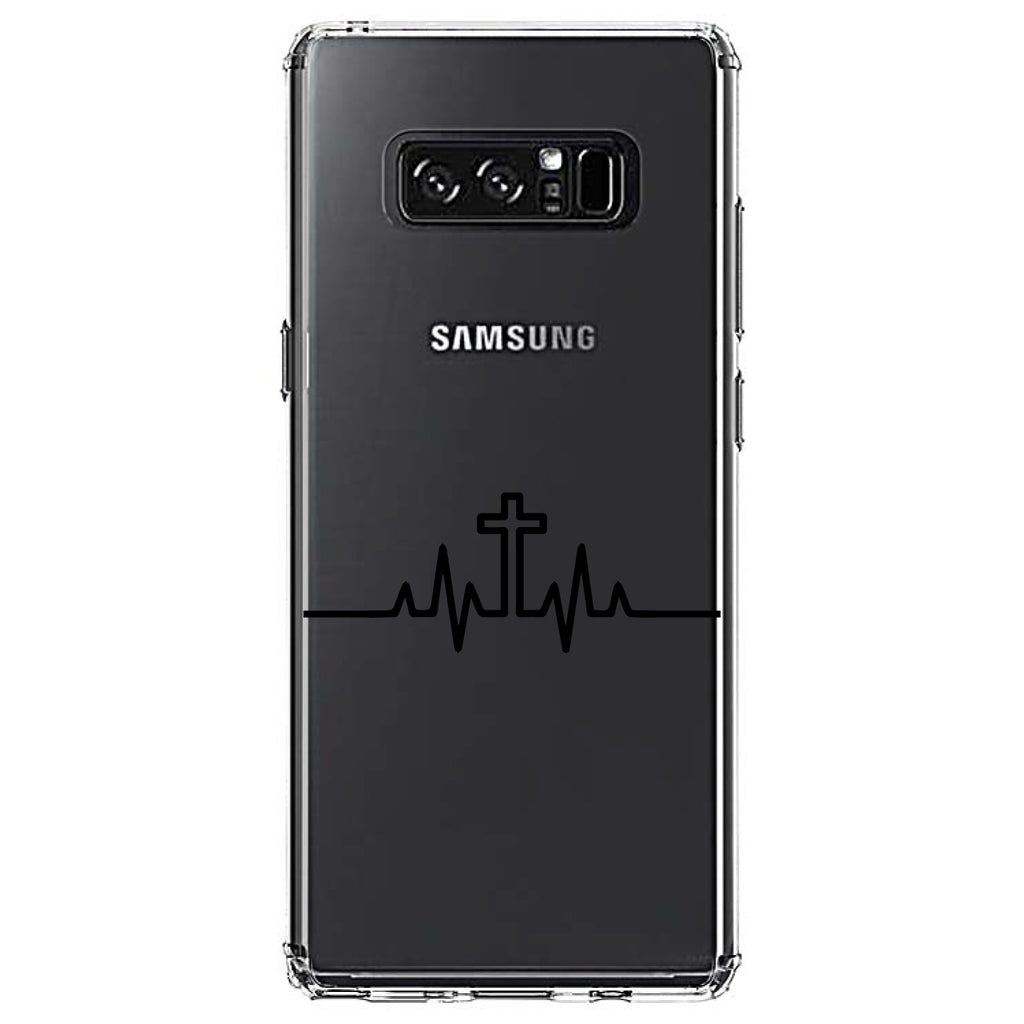 Heartbeat Cross Sinus Rhythm Clear Shockproof iPhone Case, view 12