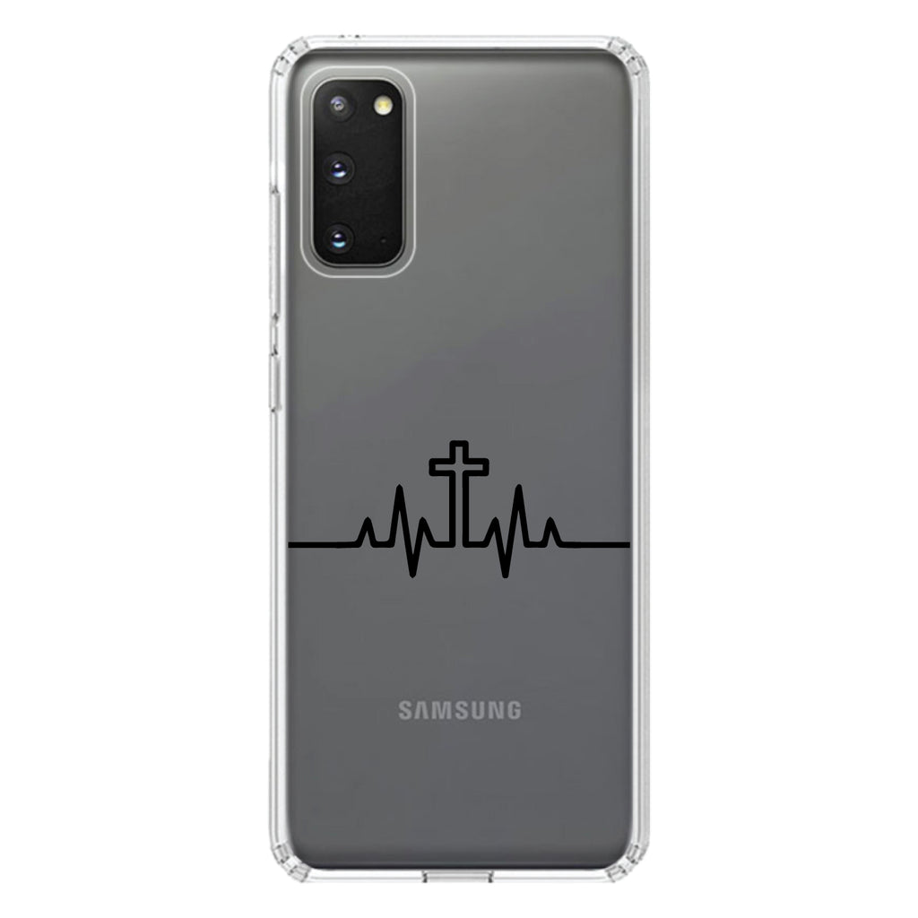 Heartbeat Cross Sinus Rhythm Clear Shockproof iPhone Case, view 14