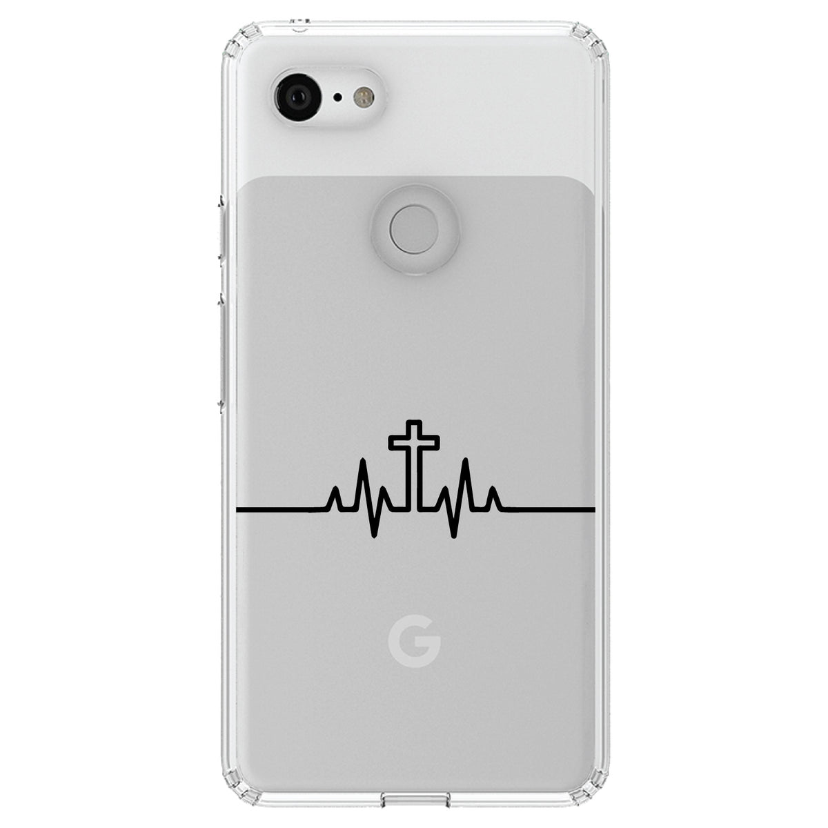 Heartbeat Cross Sinus Rhythm Clear Shockproof iPhone Case, view 22