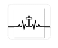 DistinctInk Custom Foam Rubber Mouse Pad - 1/4" Thick - Heartbeat Cross Sinus Rhythm