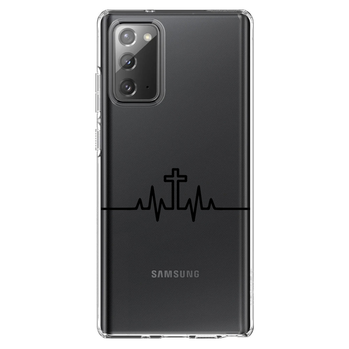 Heartbeat Cross Sinus Rhythm Clear Shockproof iPhone Case, view 8