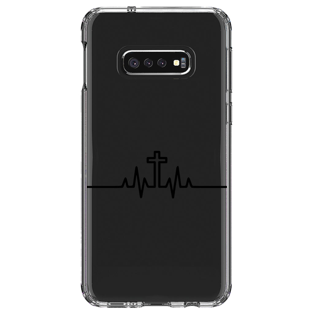 Heartbeat Cross Sinus Rhythm Clear Shockproof iPhone Case, view 18