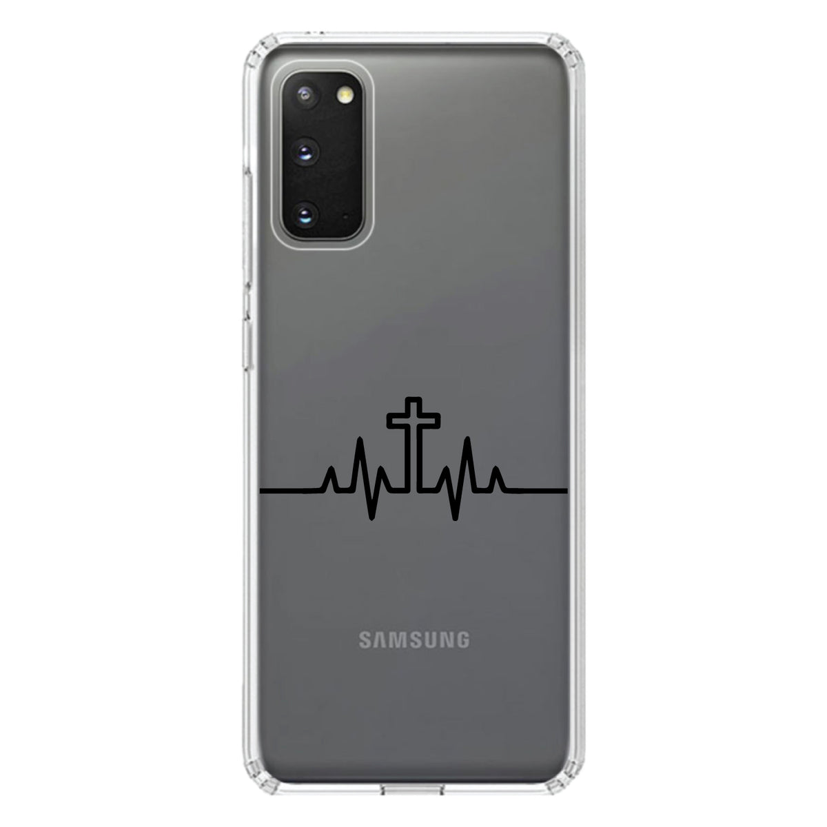 Heartbeat Cross Sinus Rhythm Clear Shockproof iPhone Case, view 15