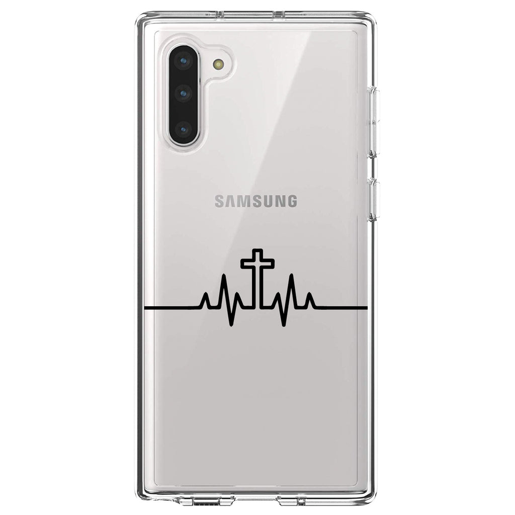 Heartbeat Cross Sinus Rhythm Clear Shockproof iPhone Case, view 9