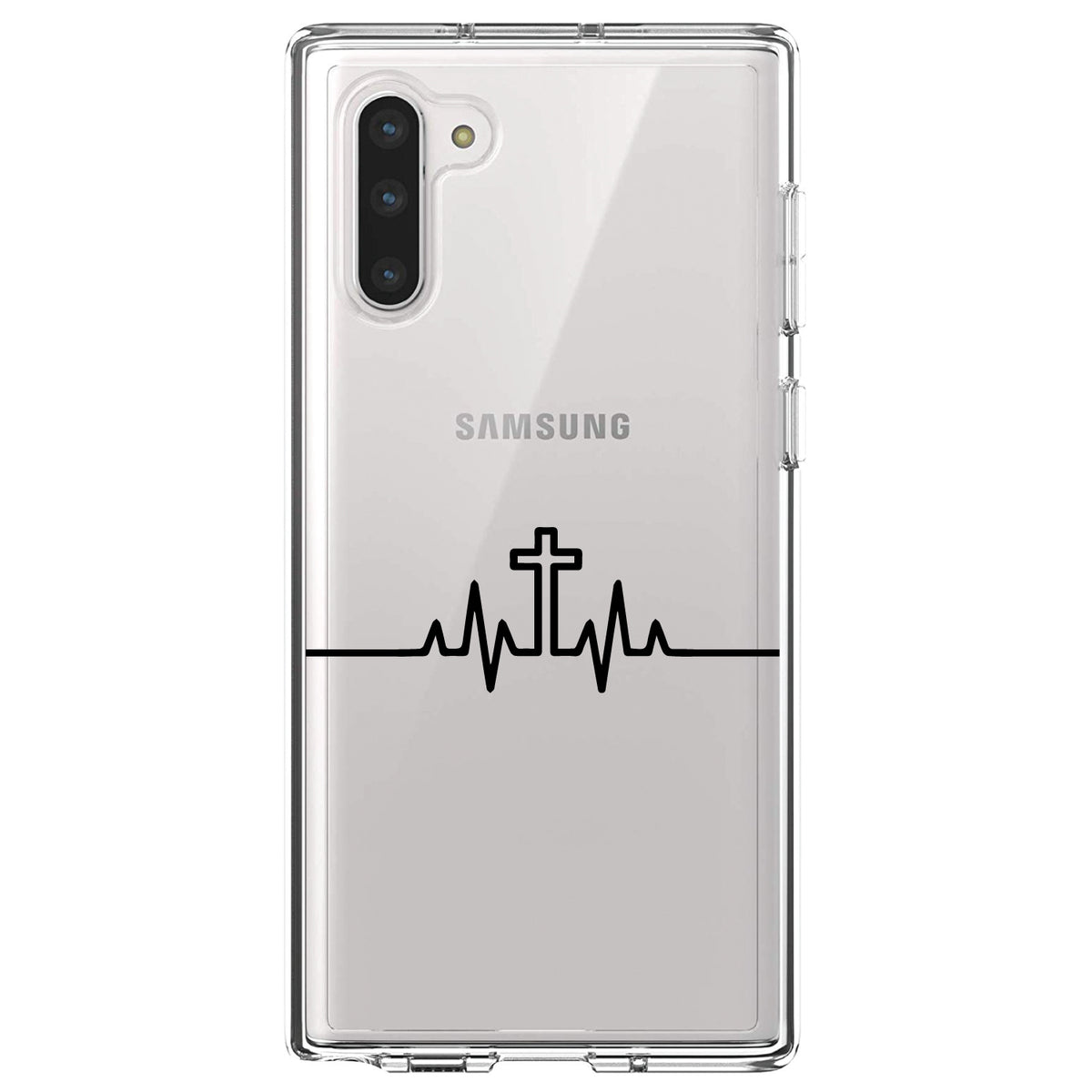 Heartbeat Cross Sinus Rhythm Clear Shockproof iPhone Case, view 9