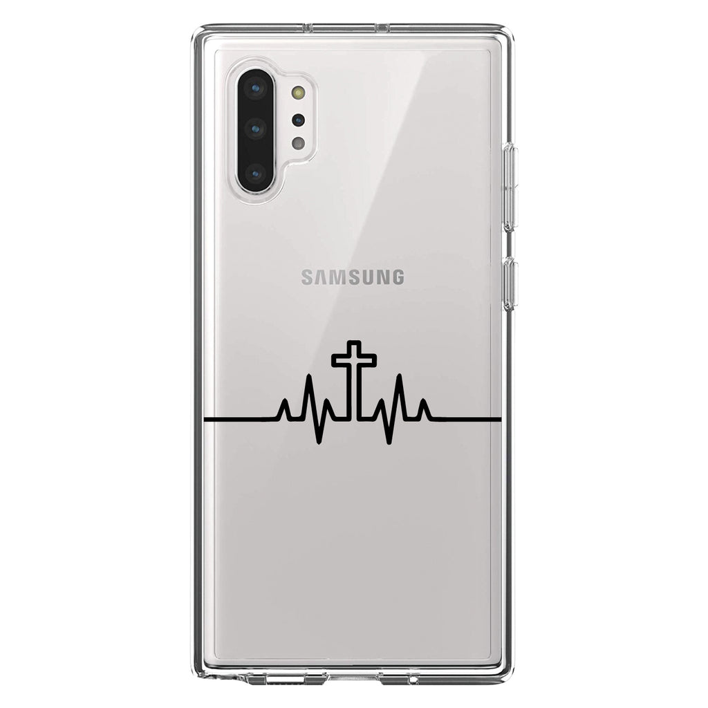 Heartbeat Cross Sinus Rhythm Clear Shockproof iPhone Case, view 10