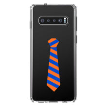 DistinctInk® Clear Shockproof Hybrid Case for Apple iPhone / Samsung Galaxy / Google Pixel - Orange Blue Neck Tie - Florida
