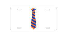 DistinctInk Custom Aluminum Decorative Vanity Front License Plate - Orange Blue Neck Tie - Florida