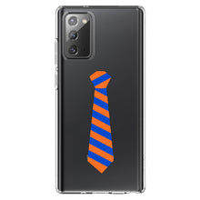 DistinctInk® Clear Shockproof Hybrid Case for Apple iPhone / Samsung Galaxy / Google Pixel - Orange Blue Neck Tie - Florida