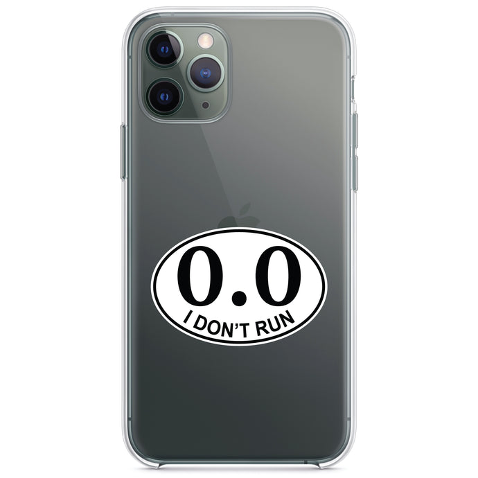 DistinctInk® Clear Shockproof Hybrid Case for Apple iPhone / Samsung Galaxy / Google Pixel - 0.0 - I Don't Run Marathon Sticker