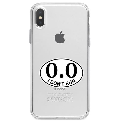 0.0, I Don't Run Marathon Sticker Clear Shockproof iPhone Case, view 2