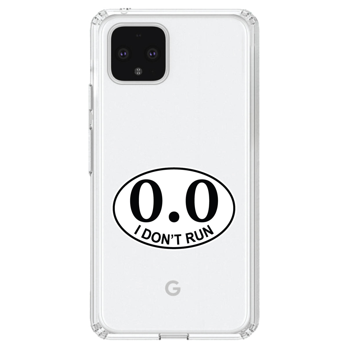 0.0, I Don't Run Marathon Sticker Clear Shockproof iPhone Case, view 23
