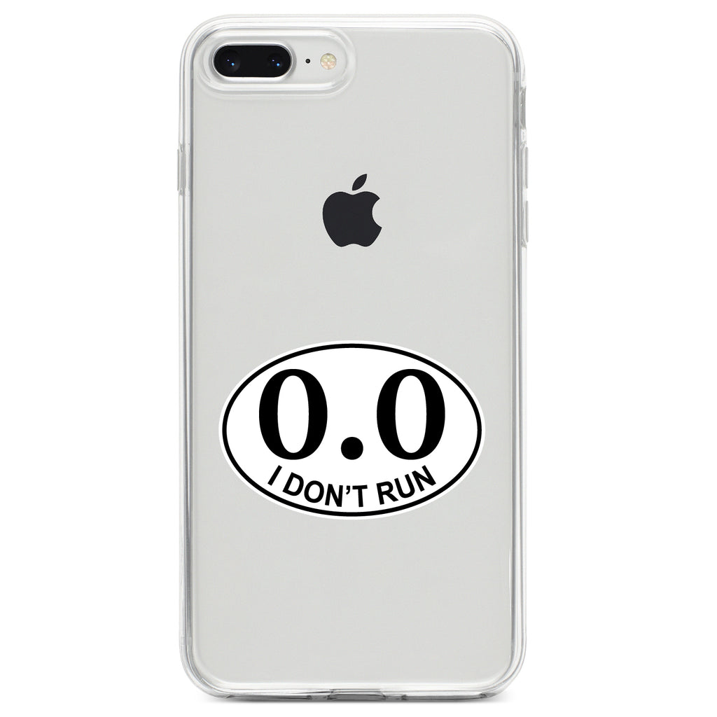 0.0, I Don't Run Marathon Sticker Clear Shockproof iPhone Case, view 6
