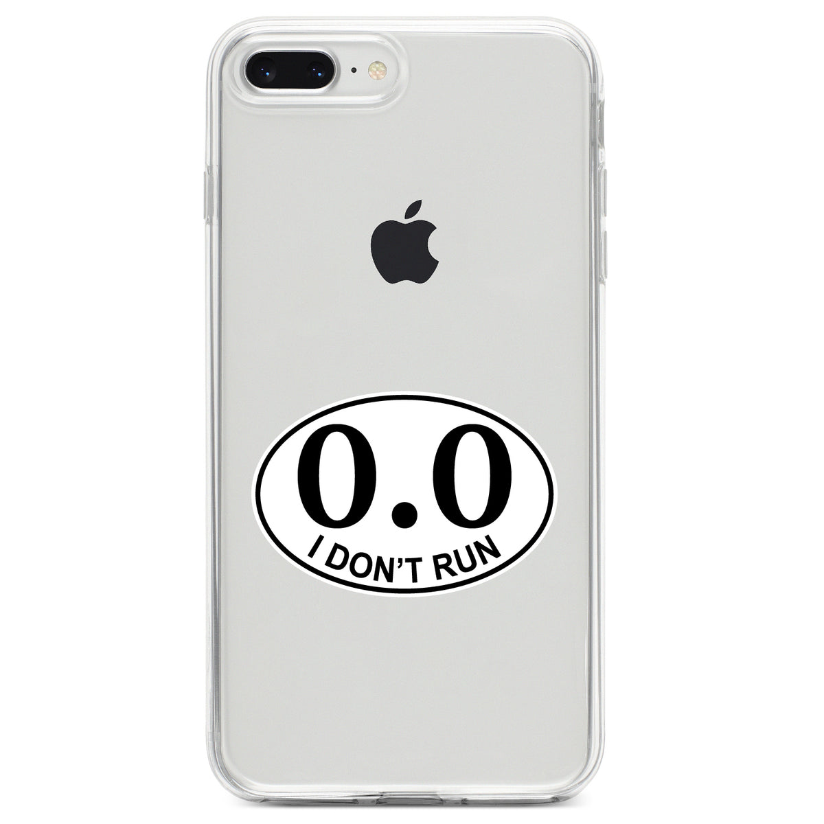 0.0, I Don't Run Marathon Sticker Clear Shockproof iPhone Case, view 6
