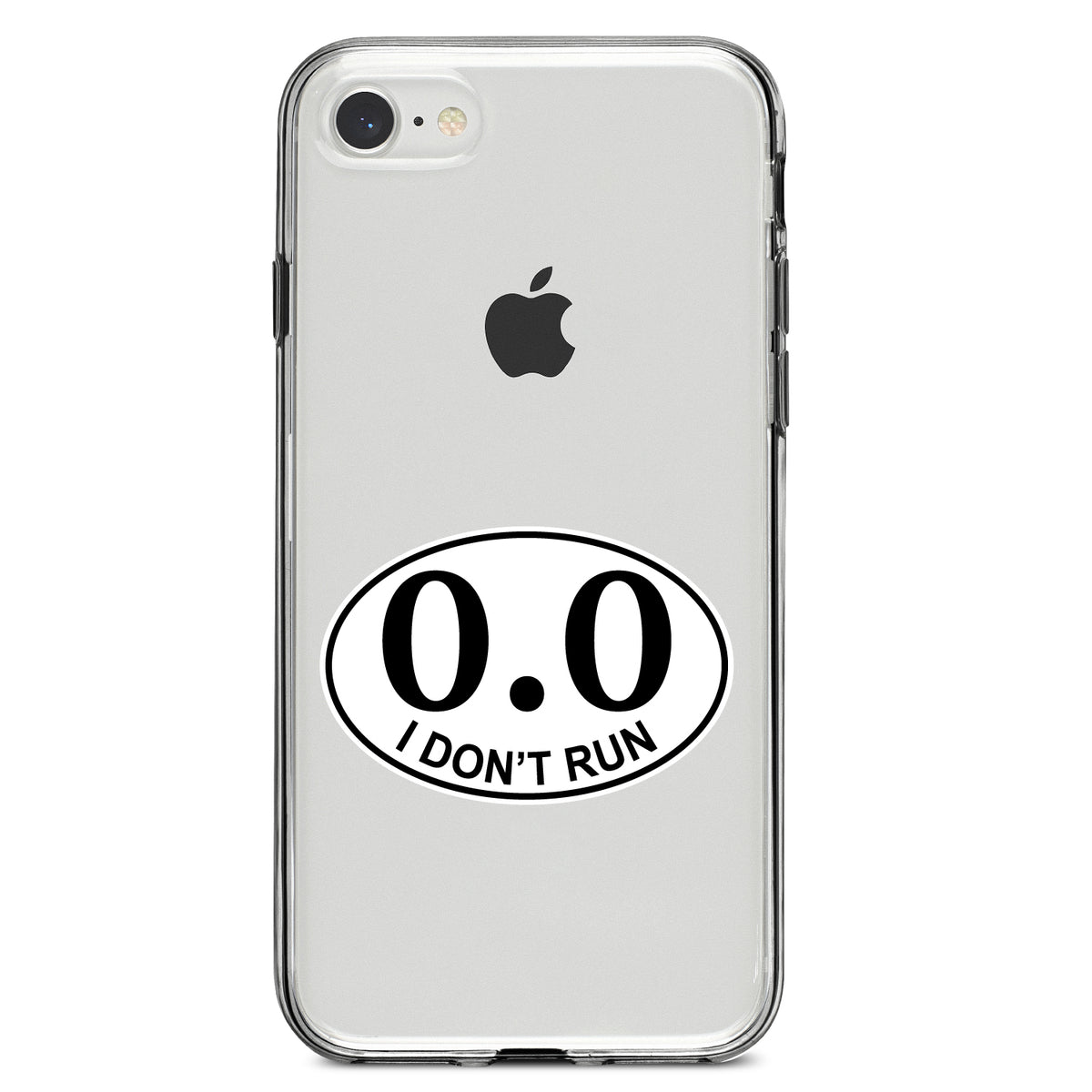 0.0, I Don't Run Marathon Sticker Clear Shockproof iPhone Case, view 5