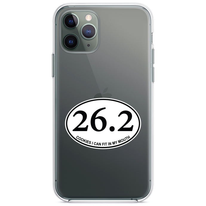 DistinctInk® Clear Shockproof Hybrid Case for Apple iPhone / Samsung Galaxy / Google Pixel - 26.2 - Cookies I Can Fit In My Mouth