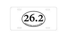 DistinctInk Custom Aluminum Decorative Vanity Front License Plate - 26.2 - Slices of Pizza In a Sitting