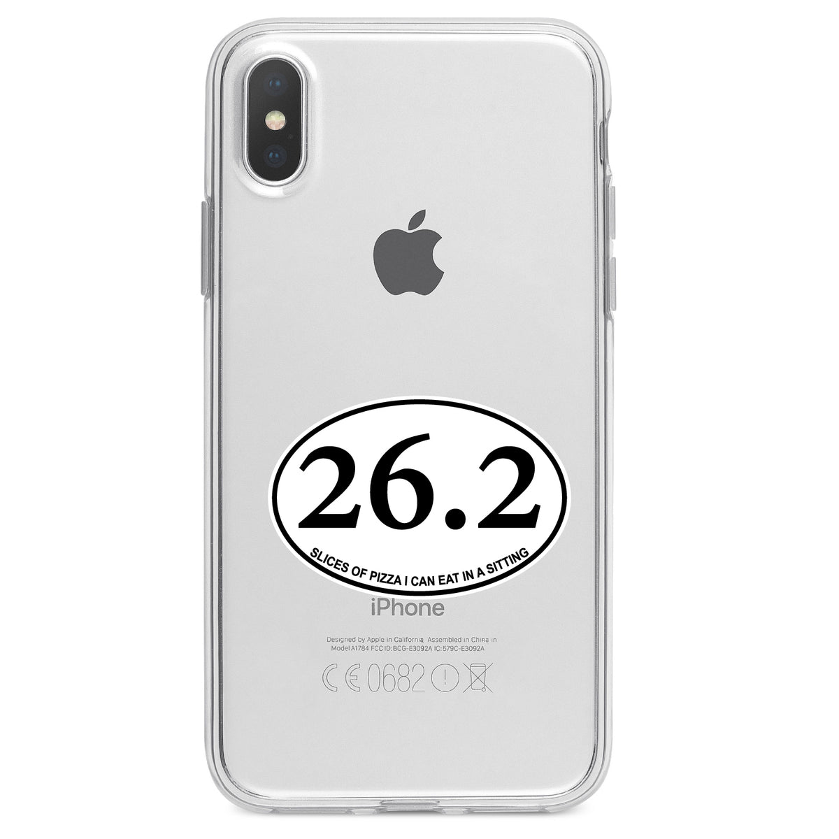 26.2, Slices of Pizza In a Sitting Clear Shockproof iPhone Case, view 2
