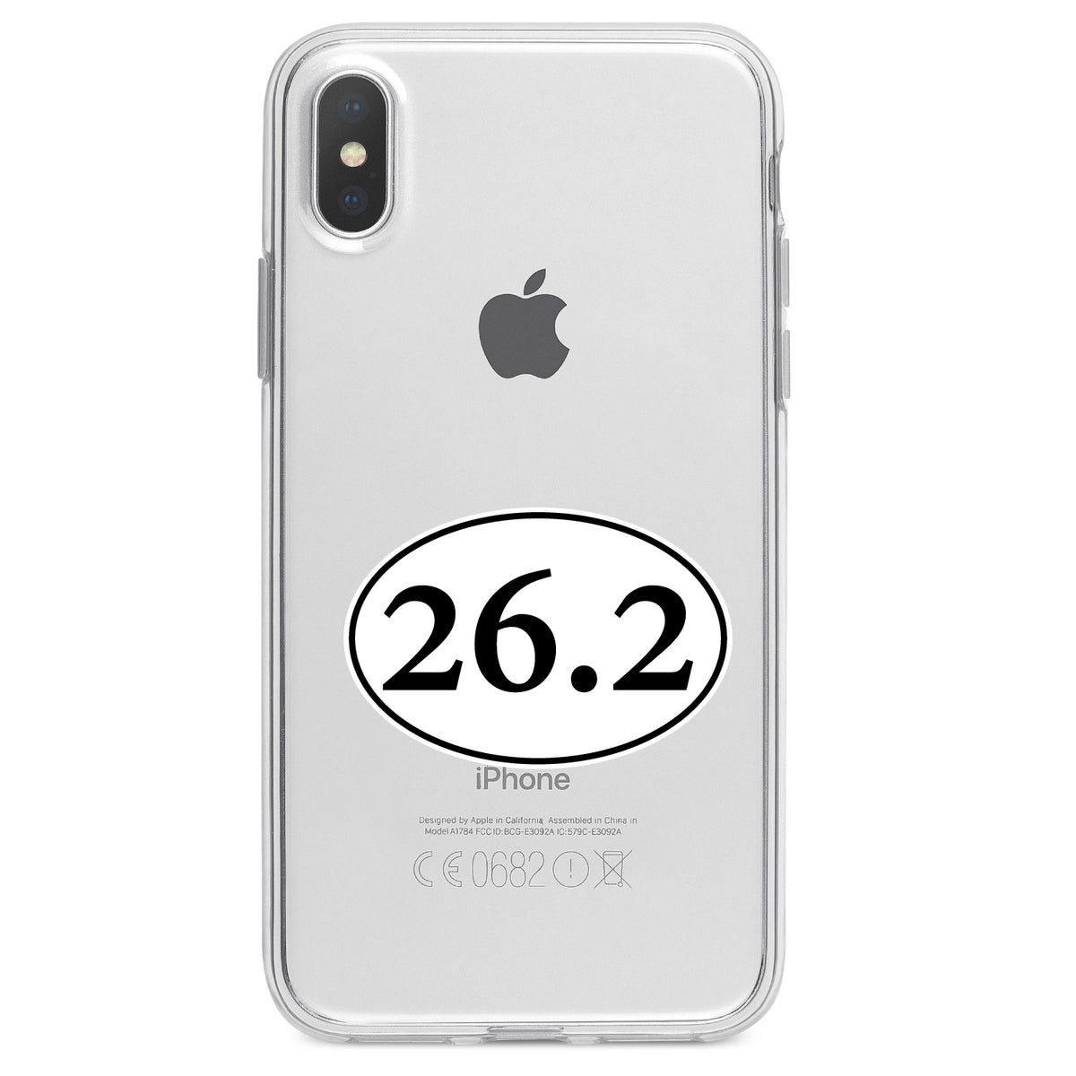 26.2, Marathon Sticker, Running Clear Shockproof iPhone Case, view 4