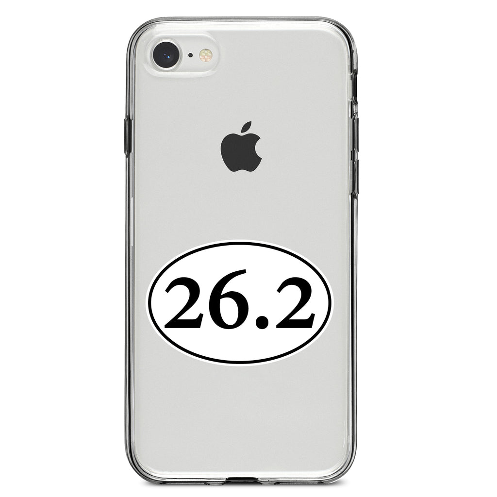 26.2, Marathon Sticker, Running Clear Shockproof iPhone Case, view 5
