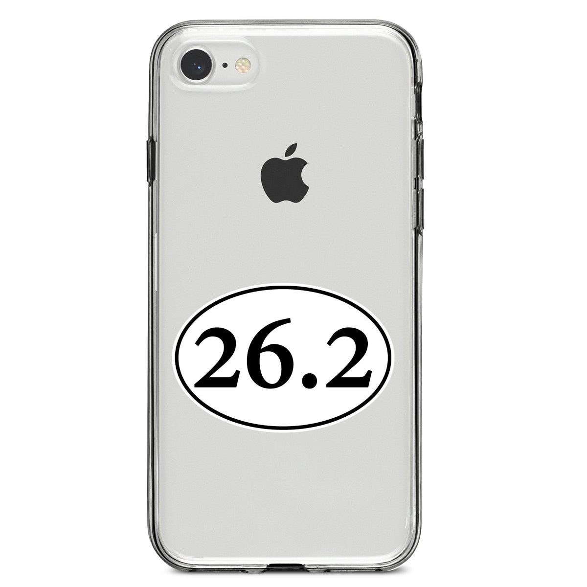 26.2, Marathon Sticker, Running Clear Shockproof iPhone Case, view 5