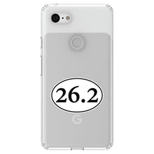 DistinctInk® Clear Shockproof Hybrid Case for Apple iPhone / Samsung Galaxy / Google Pixel - 26.2 - Marathon Sticker - Running