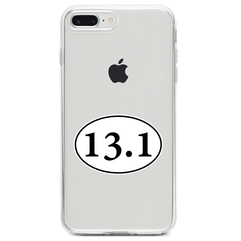 13.1, Half Marathon Sticker, Running Clear Shockproof iPhone Case, view 6