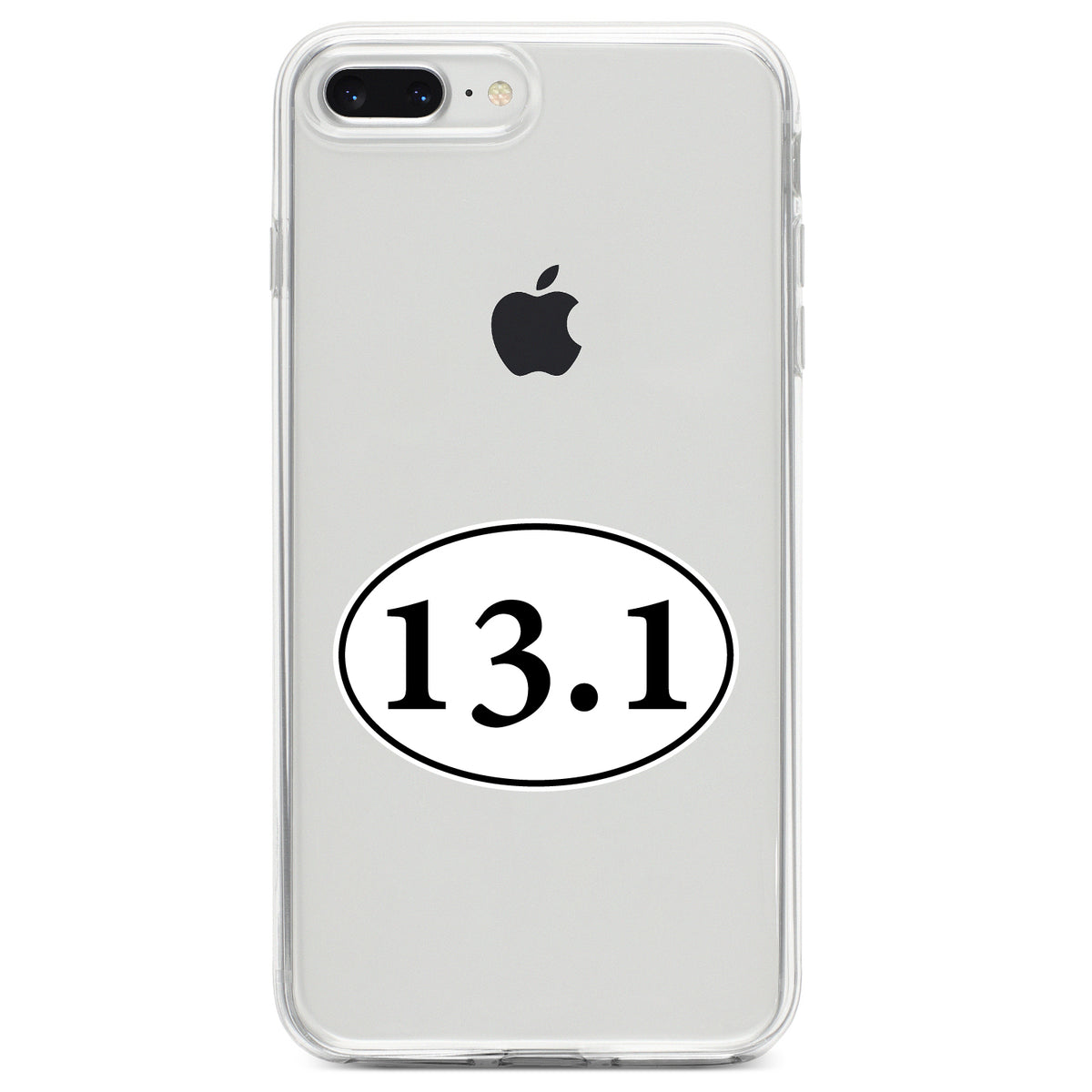 13.1, Half Marathon Sticker, Running Clear Shockproof iPhone Case, view 6