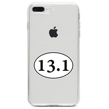 DistinctInk® Clear Shockproof Hybrid Case for Apple iPhone / Samsung Galaxy / Google Pixel - 13.1 - Half Marathon Sticker - Running