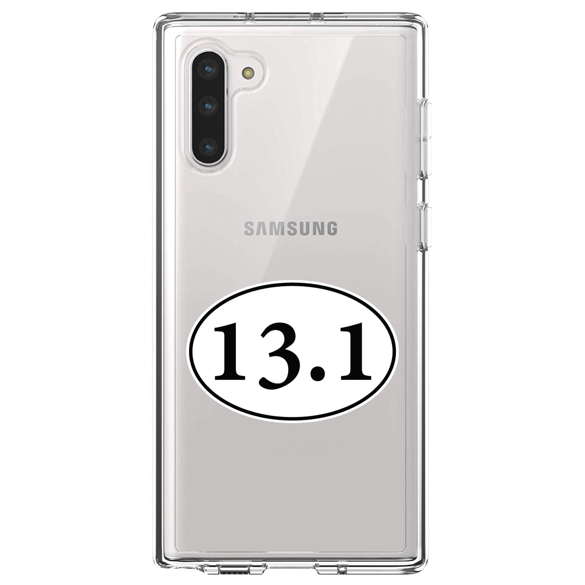 13.1, Half Marathon Sticker, Running Clear Shockproof iPhone Case, view 9