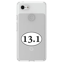 DistinctInk® Clear Shockproof Hybrid Case for Apple iPhone / Samsung Galaxy / Google Pixel - 13.1 - Half Marathon Sticker - Running