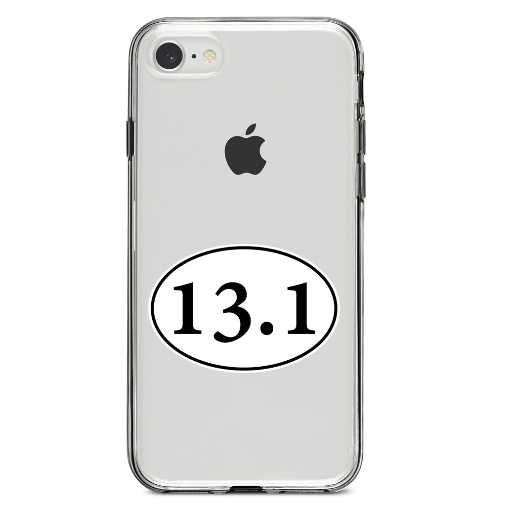 13.1, Half Marathon Sticker, Running Clear Shockproof iPhone Case, view 5