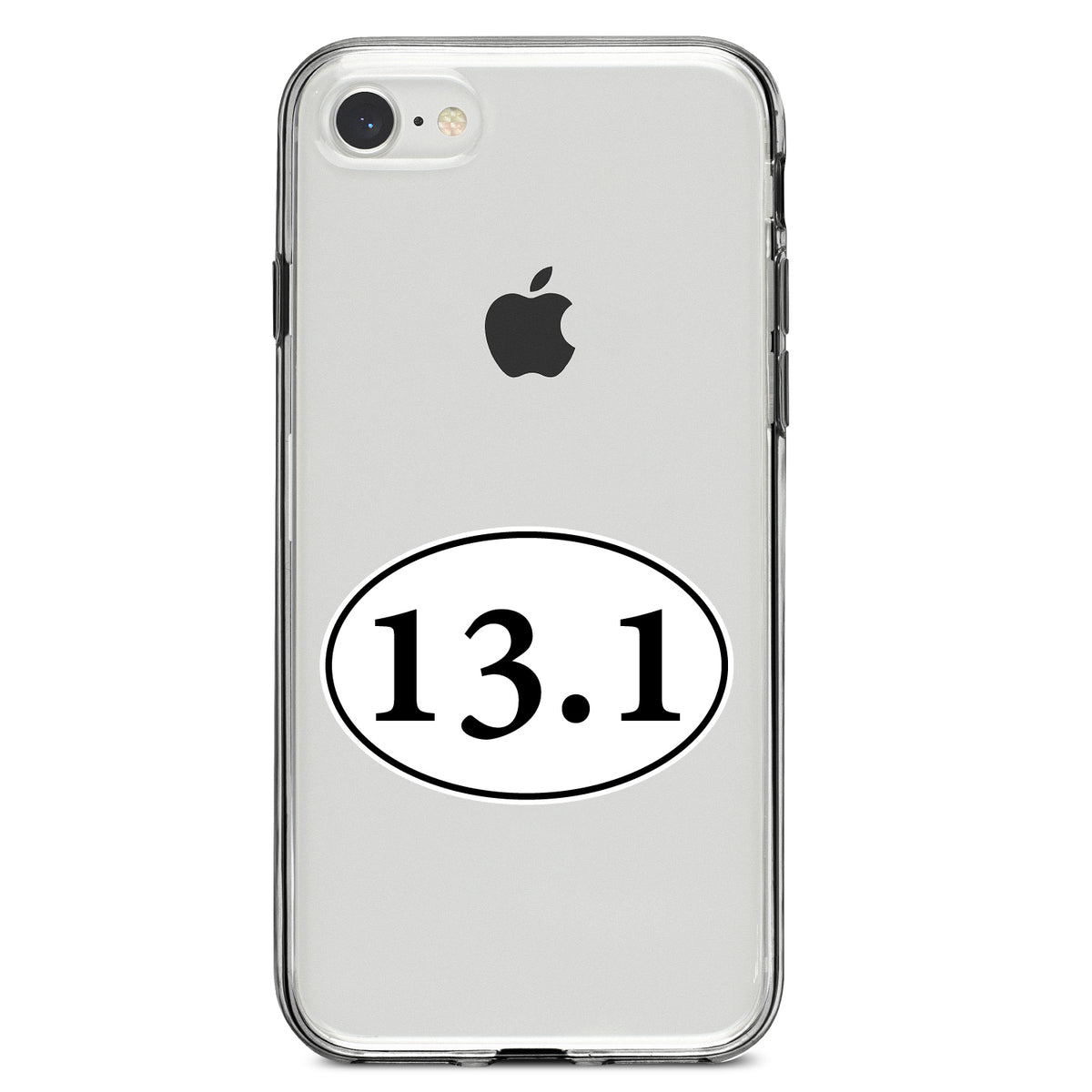 13.1, Half Marathon Sticker, Running Clear Shockproof iPhone Case, view 5