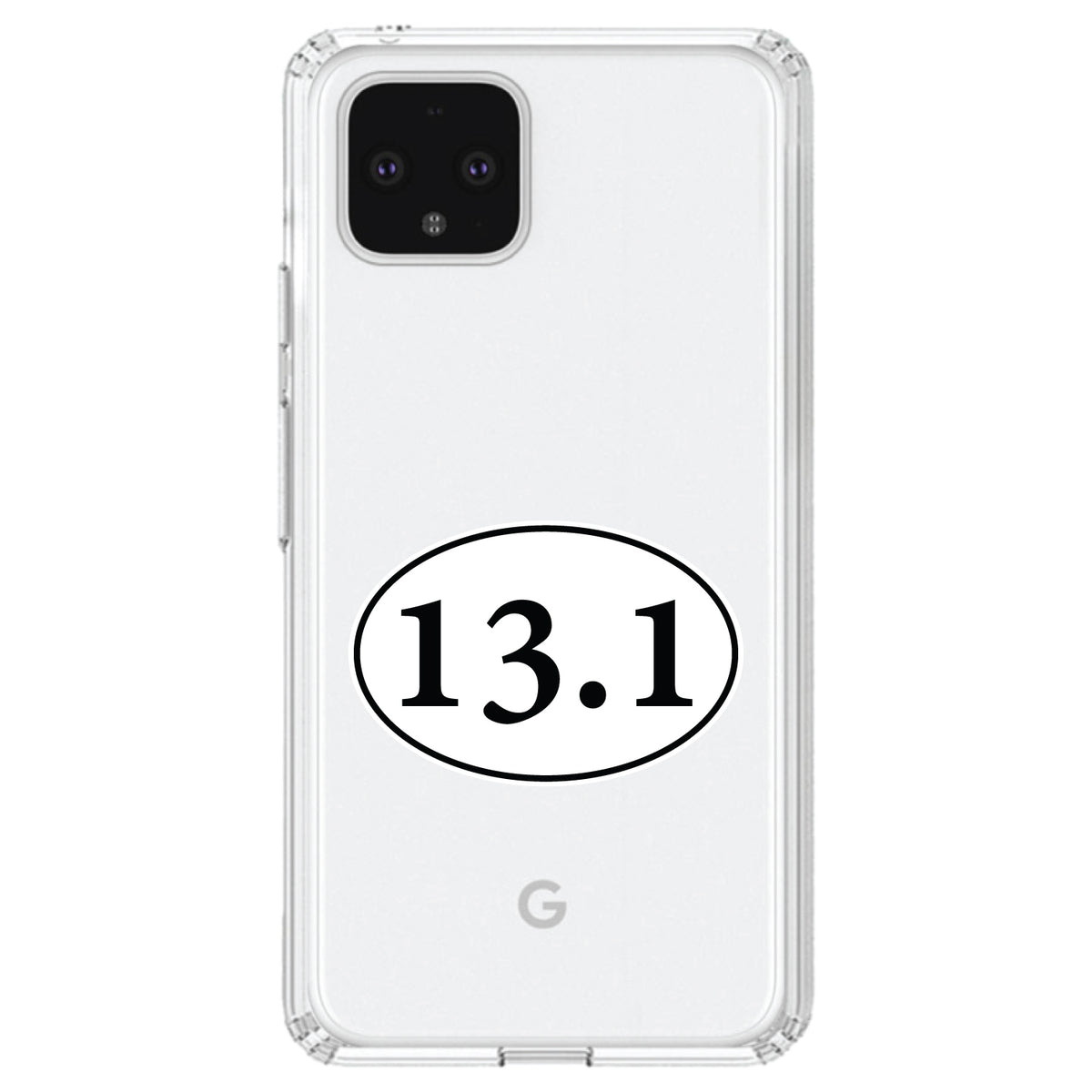13.1, Half Marathon Sticker, Running Clear Shockproof iPhone Case, view 24