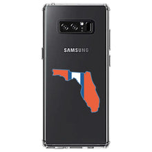 DistinctInk® Clear Shockproof Hybrid Case for Apple iPhone / Samsung Galaxy / Google Pixel - Orange & Blue State of Florida